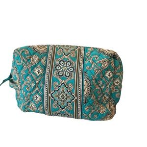 Vera Bradley Large Cosmetic Bag, Turquoise, Lined (retired pattern)